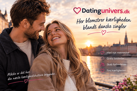 Romantisk par ved solnedgang – Datingunivers.dk, hvor kærligheden blomstrer blandt danske singler